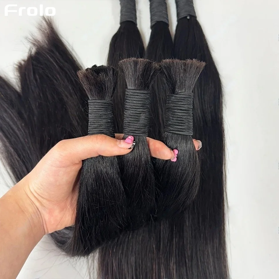 

Straight Human Hair Bulk No Weft Human Hair Extensions Straight Braiding Human Hair For Boho Braids Brazilian Virgin Hair Bundles Black 30 Inch