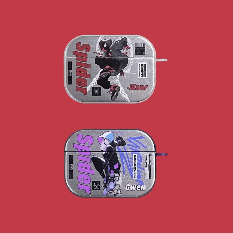 Marvel Spider-Man animation suitable for AirPods1/2/3 Apple Pro2 Bluetooth headphone case protective cover couple birthday gift