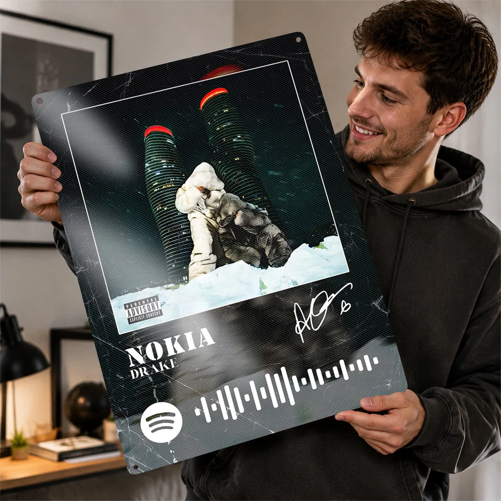 Nokia Drake Album Cover Aluminum Poster Personalized Metal Sign Lyrical Legend Wall Art Ideal For Home Offices And Music Rooms
