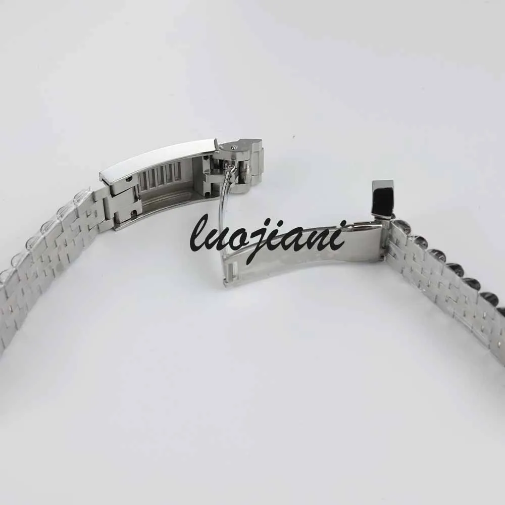 20mm jubilee bracelet stainless steel strap black/rose gold/silver Glide Lock Clasp Wristband for Sub Log NH34 NH35 Watch case