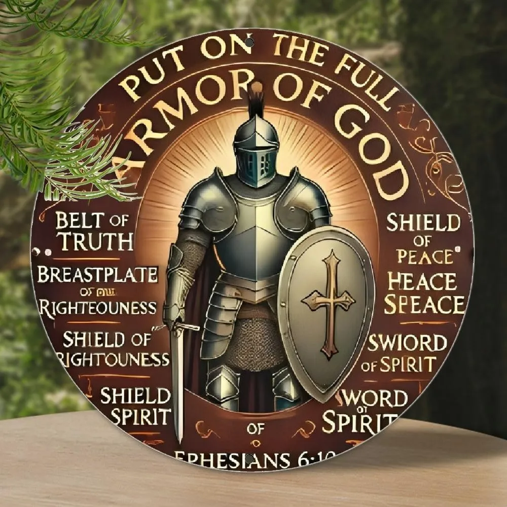 Wear God's Full Armor Vintage Tin Metal Signs Home Decor Wall Garden 8x8
