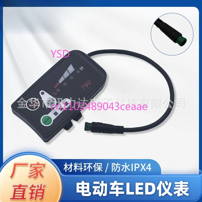 790 Waterproof LED Battery Power Display Meter 24V 36V 48V Voltage Indicator For Electric Bicycle Scooter Replacement Part