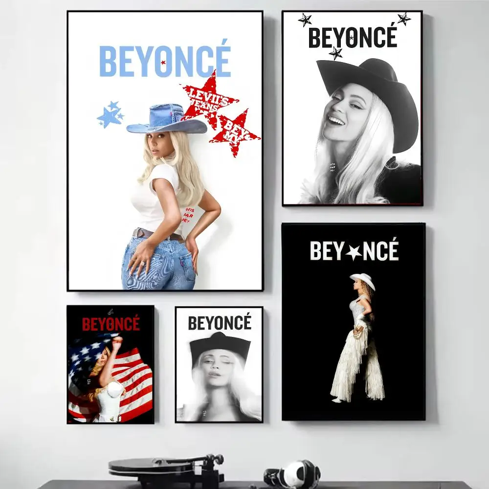Singer B-Beyonce Painting Calligraphy Self Adhesive Wall Art Waterproof Print For Bedroom Living Room Hallway Home Decor