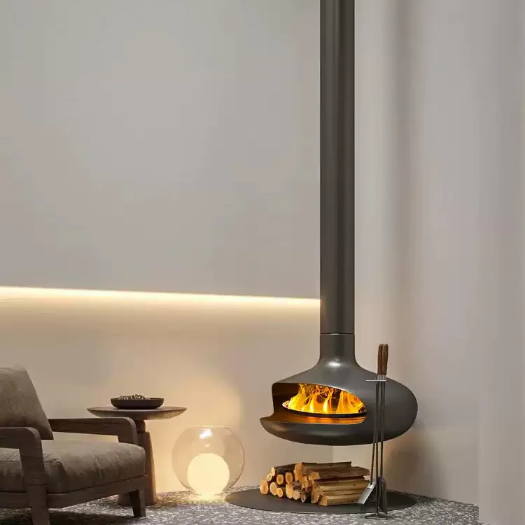 Modern Bio Ethanol Fireplace Suspended Ceiling-Mounted Ventless Fire Pit Decorative Smokeless Indoor Fireplace for Home Hotel