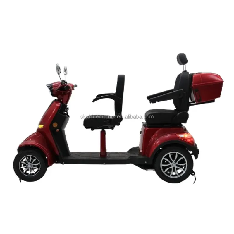 Heavy  Low Speed Double Seat Four-Whee  Electric Scooter for the Elder  Outdoor Travel Together Mobility S