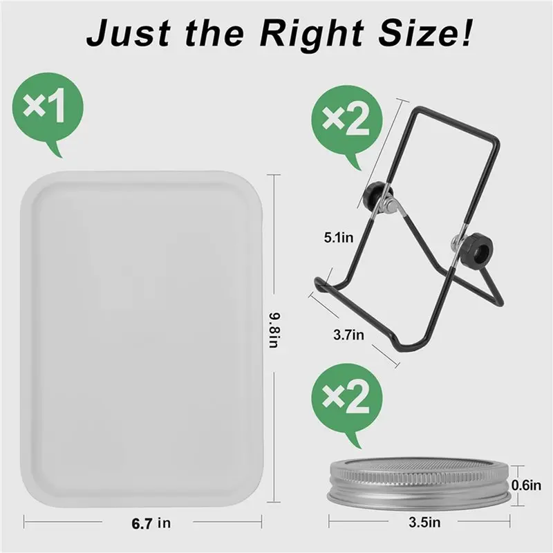 AC23-3X Stainless Steel Mesh Sprouting Kit For Wide Mouth Mason Jars For Growing Broccoli Sprouts, Bean Sprouts, Sunflower