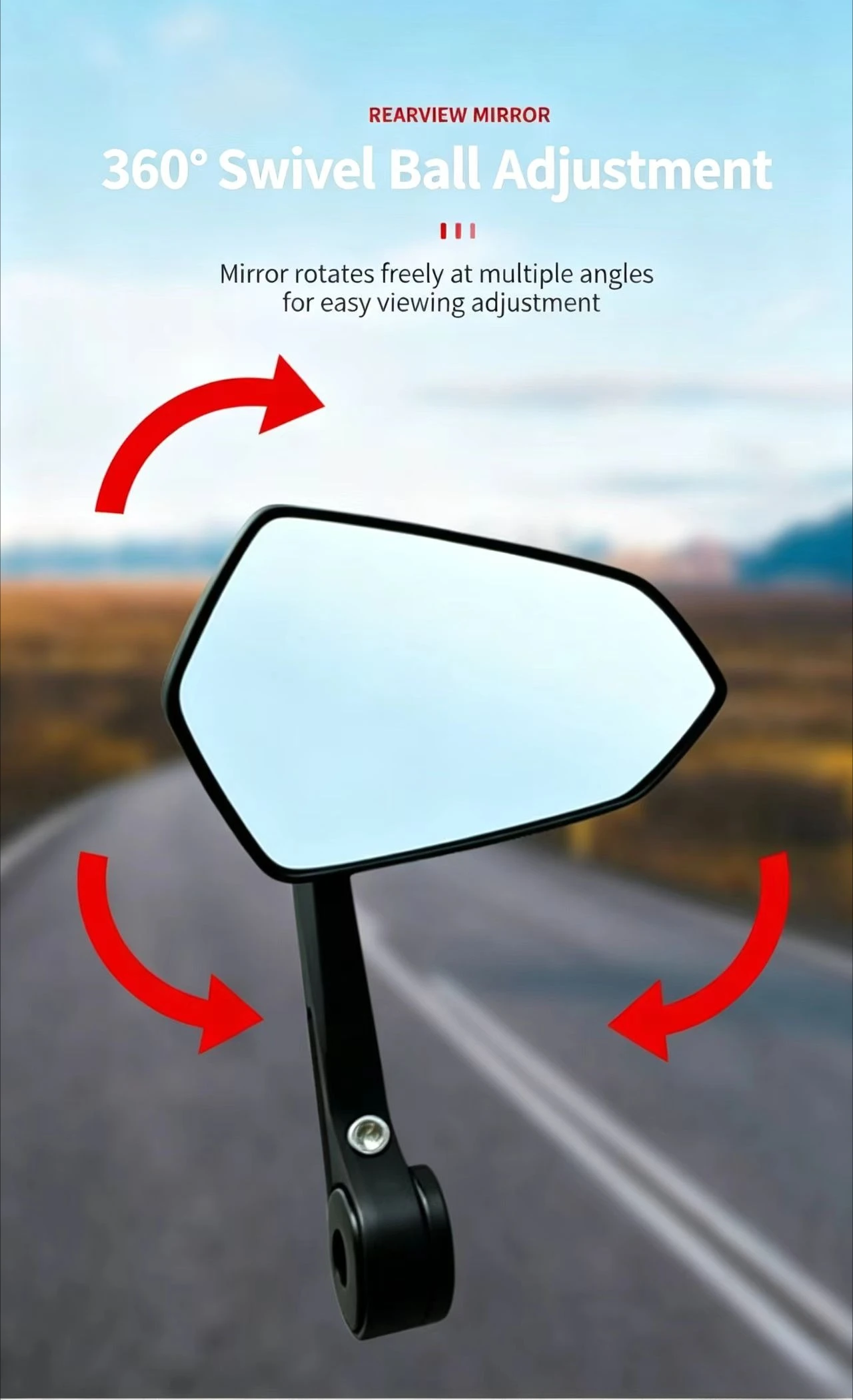 Bafangt Handlebar Rear View Mirror Mod Accessories Wholesale, Reverse Mirror for Motorcycle E-Scooter Footrest Retrovisor