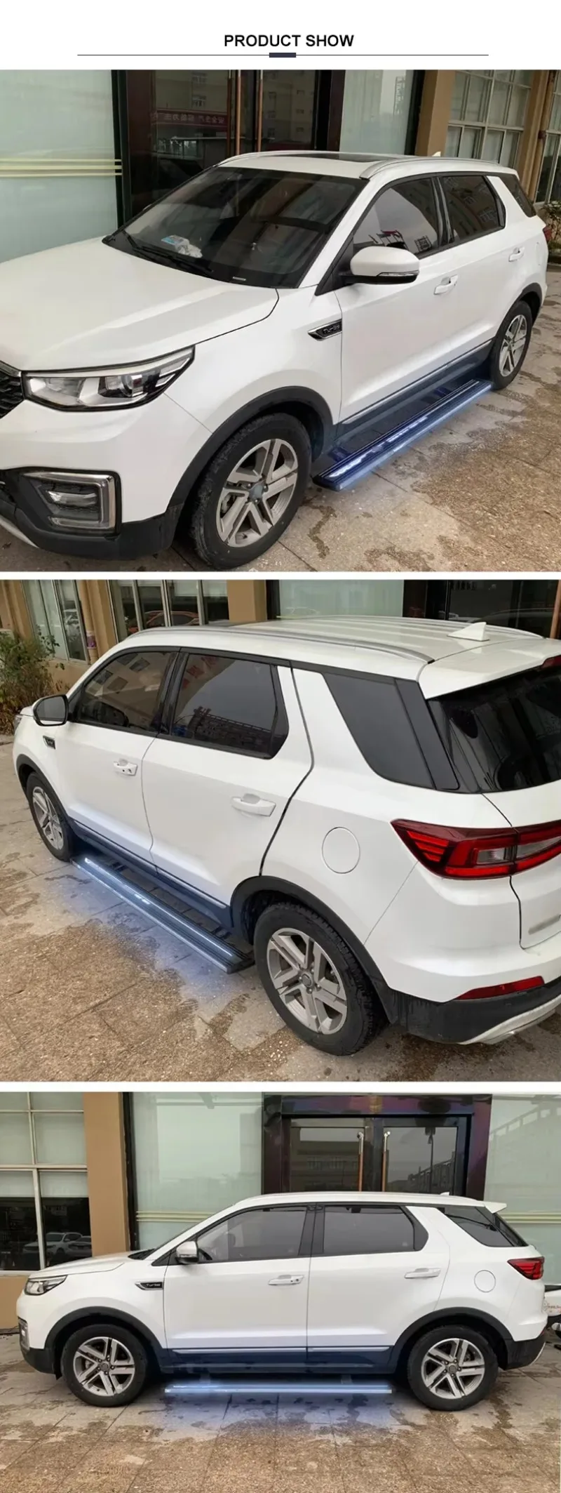 Auto Parts Blue or White LED Lights Electric Side Steps Running Board for Renault Koleos Accessories 2018 Koleos 2020 4
