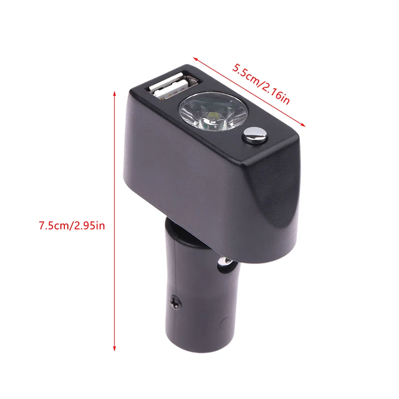 وحدة تحكم كرسي متحرك كهربائي مع ضوء LED ، USB ، رأس مدفع ، ثلاثة دبوس ، محيطي ، ملحقات