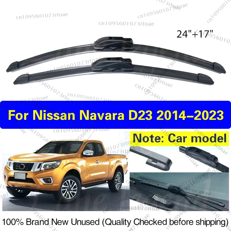 

Car Wiper Blade For Nissan NP300 Navara Frontier D23 2014 - 2023 Front Windshield Windscreen Rain Brush Car Accessories 24"+17"
