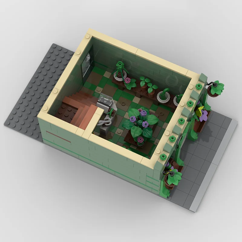 1098 PCS Street View Series MOC Green Plant Shop Creative Building Block Model Educational Assembly Toy For Kid Festival Gifts