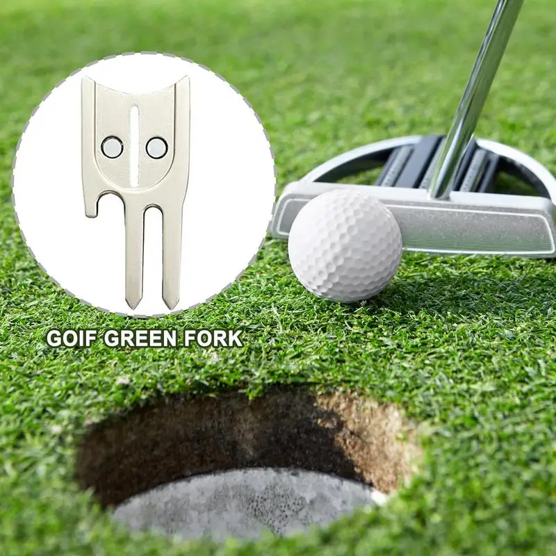 Golfbal Pitchfork 6-in-1 balmarkering Reparatie Groen gereedschap Multifunctionele Golf Groene reparatievork Golfbalmarkering voor familiegolf