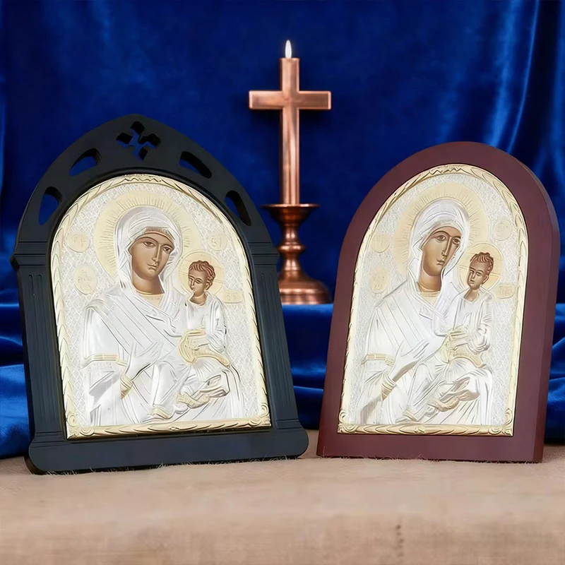 

New 2026 Family Religion Display: Eastern Orthodox Madonna Child Holy Statue Platform For Worship Ceremony Core Sacred Artifacts