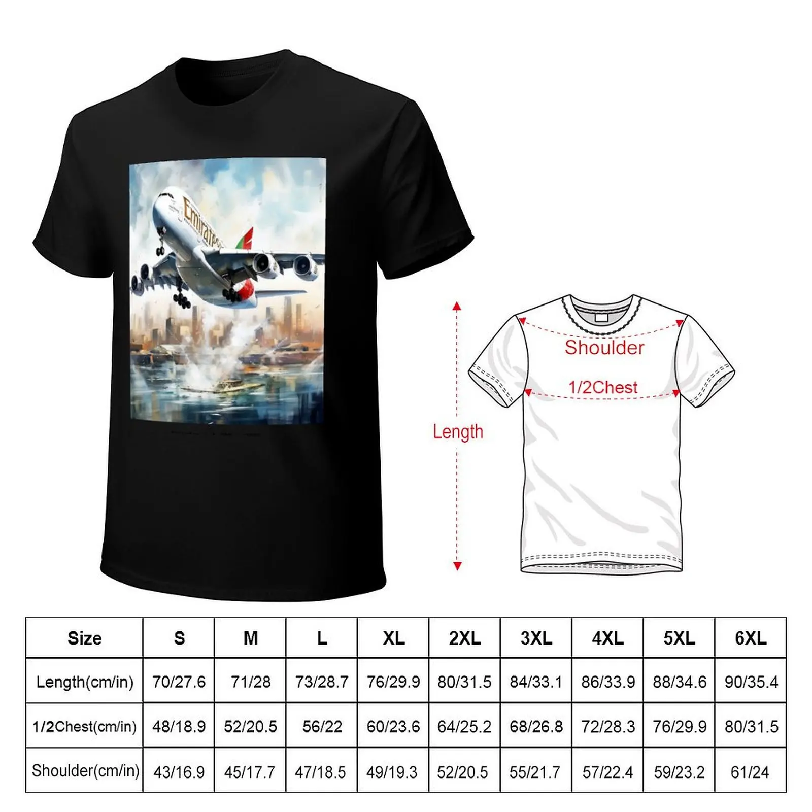 Emirates A380 2008 Airbus Super jumbo Jet A380 Art Art Gift T-Shirt Plus Size Solid Color T-Shirt