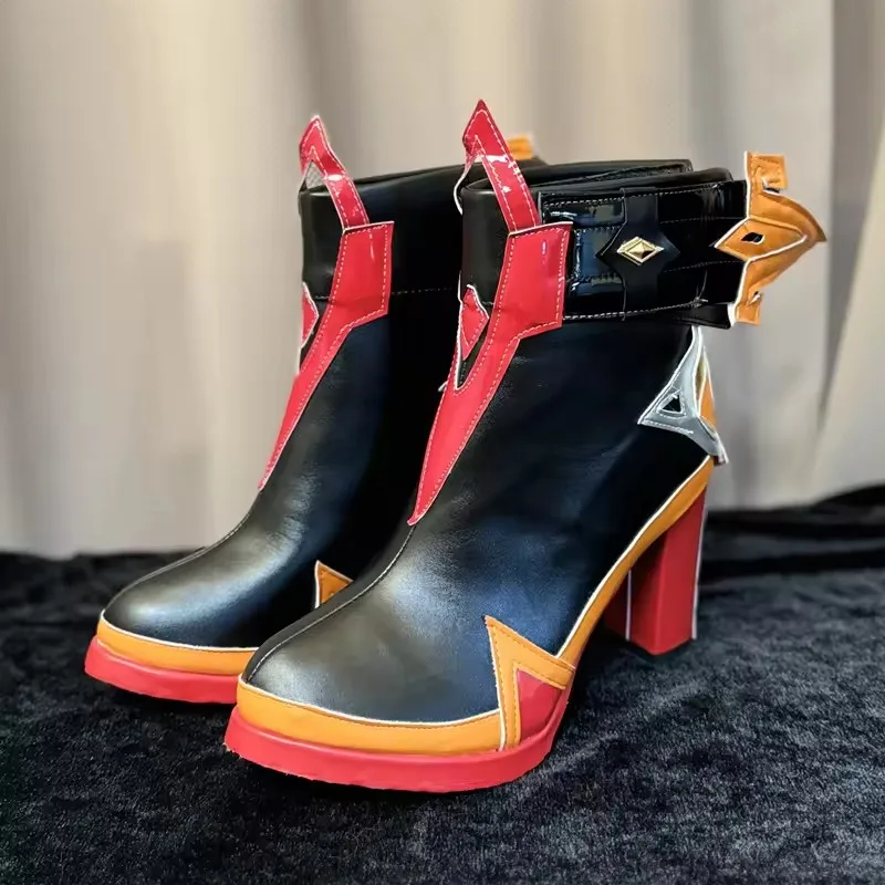Mavuika Shoes Game Genshin Impact Mavuika “Pyro Archon” Cosplay Shoes High Heel Woman Boots