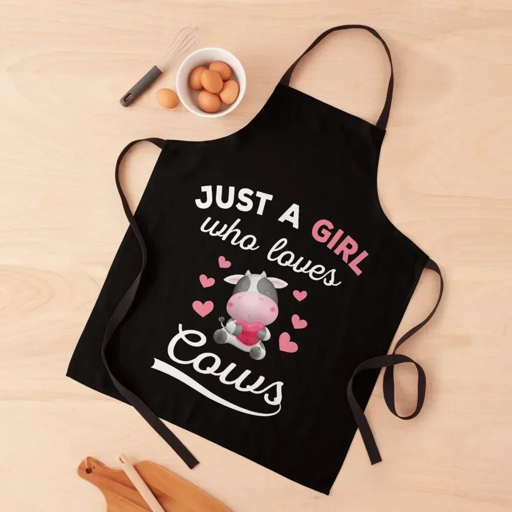 Just A Girl Who Loves Cows - Cute and Funny Cows Lover Apron Chef Uniform Women barber men Apron