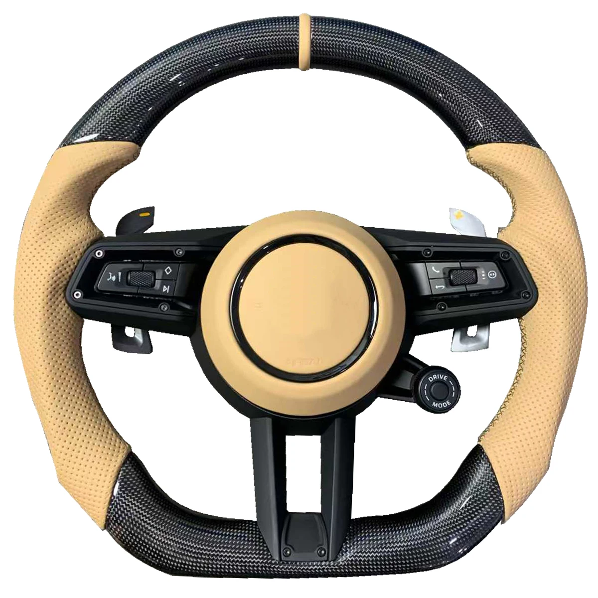 Leather Multi-Functional Non-Slip Car Steering Wheel for Porsche Cayenne 2011-2017 Car Accessories Without airbags