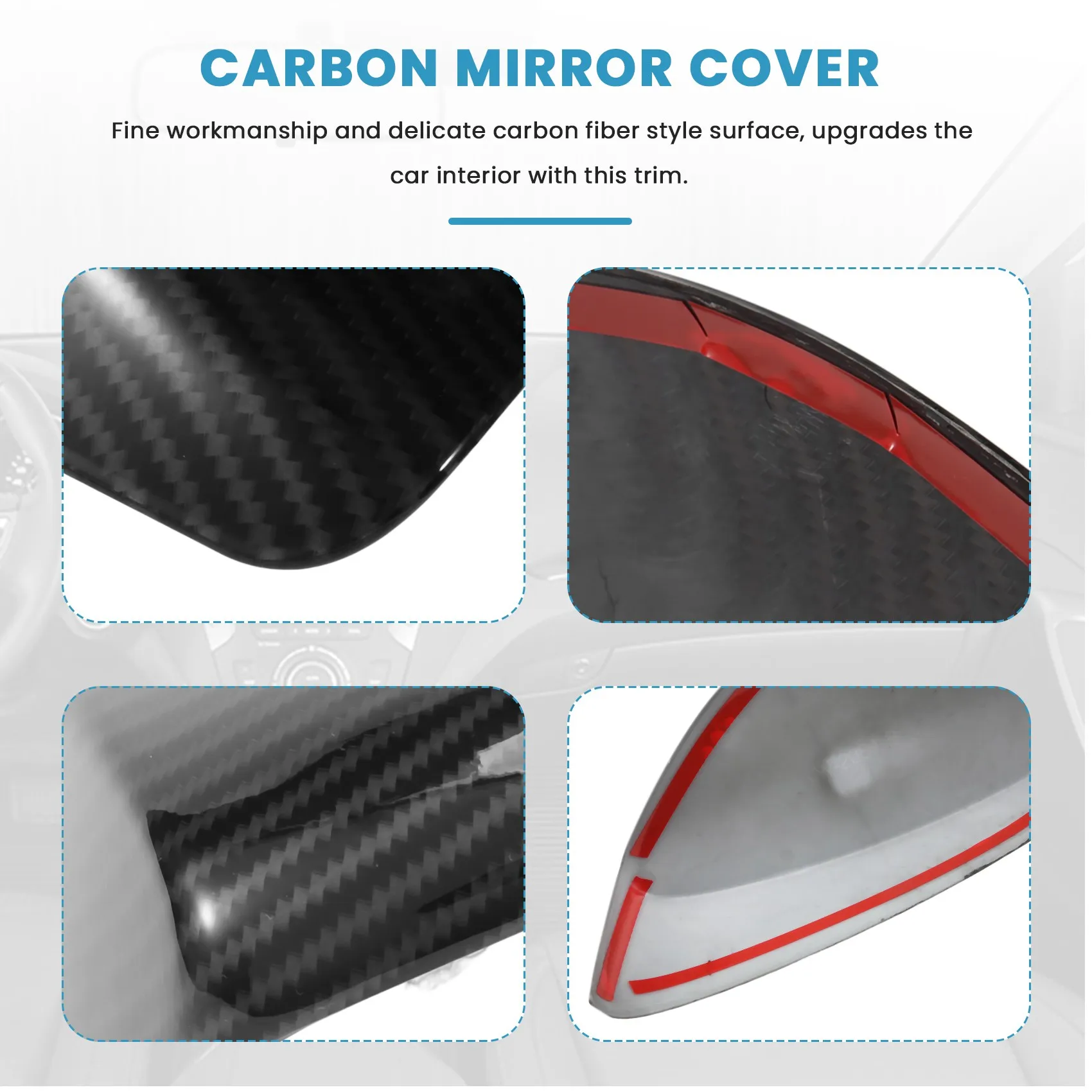 

Car Carbon Fiber ABS Rearview Mirror Cover Fit For Toyota 86/Subaru BRZ 2012-2020