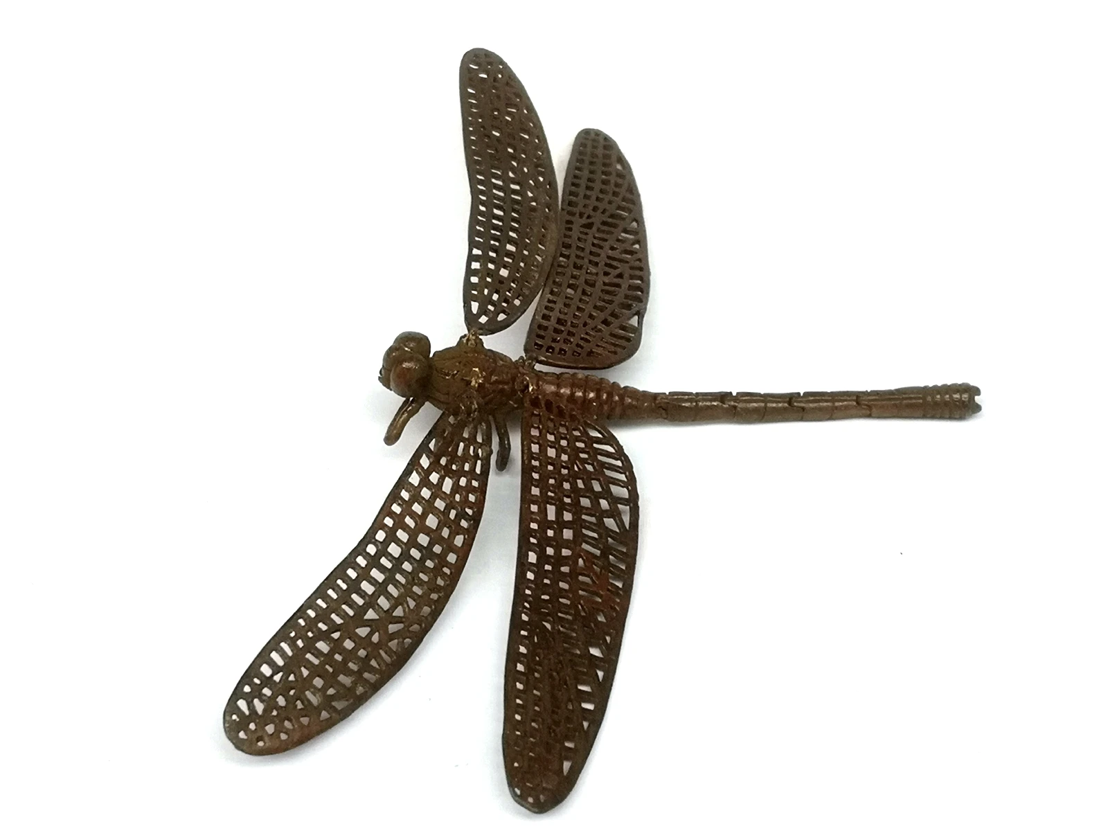 

Collection Chinese Old Bronze Hand-made Mobile Lovely Dragonfly Statue Decoration Gift