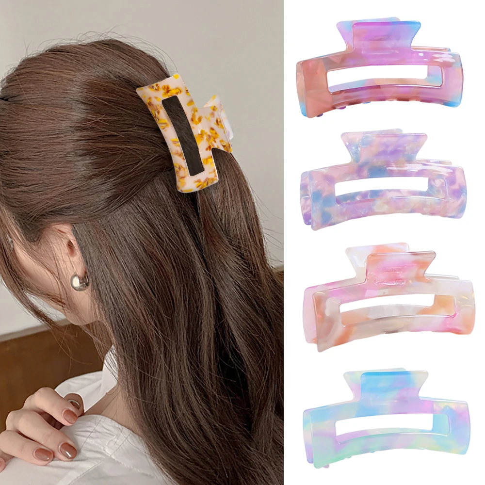 Acetate Hair Claw High Quality Colorful Middle Size Hair Clips For Long Thick Hair Accessories Women Girls Female