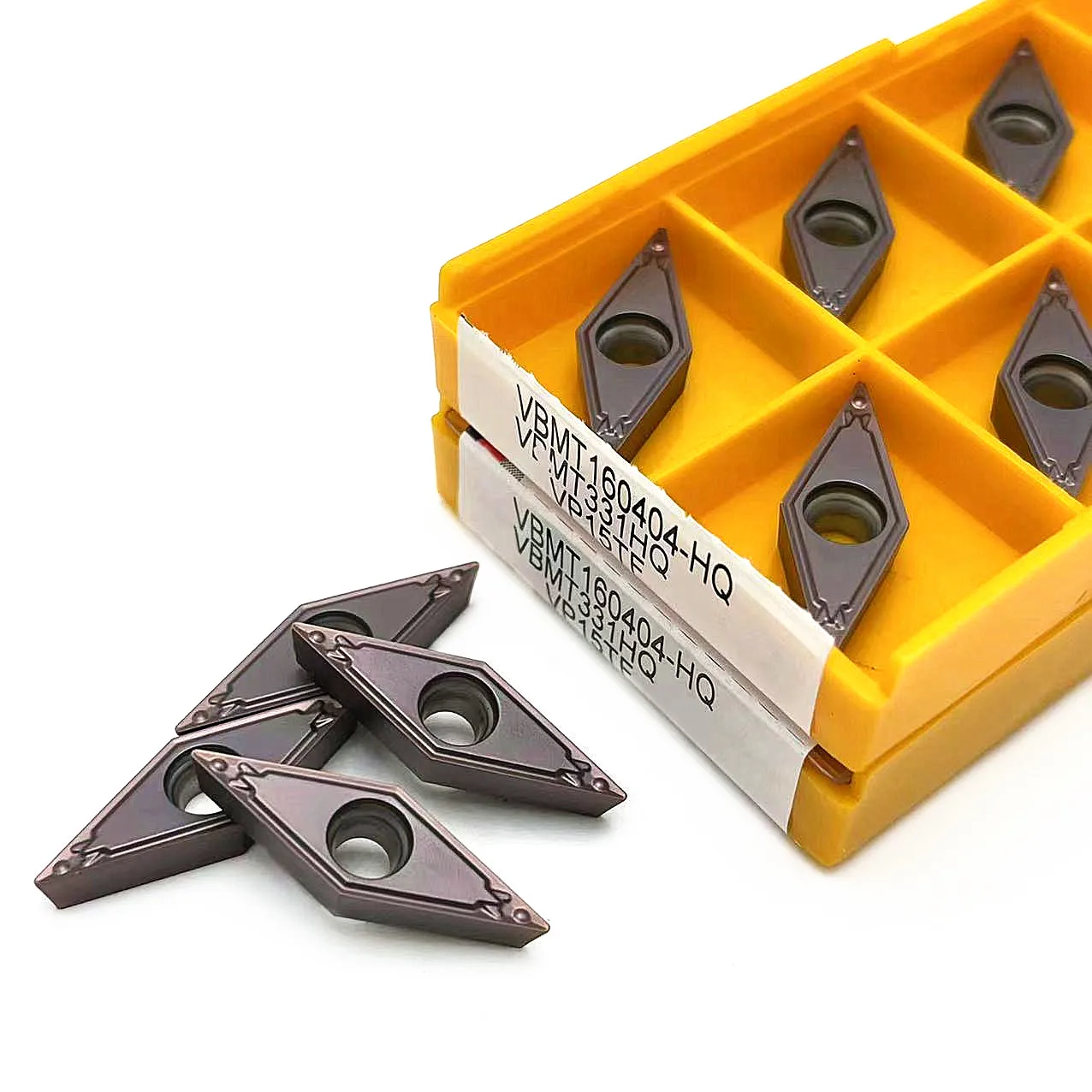 Herramienta de torneado de carburo Original, cortador de torno CNC, 10 piezas, VBMT160408, VBMT160404, HQ, VP15TF, VBMT160404, VP15TF
