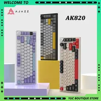 NEW AJAZZ AK820 Pro E-sport Mechanical Keyboards 2.4G Wireless 3Mode Screen Multifunctional Knob Custom Keyboard Game Accessorie