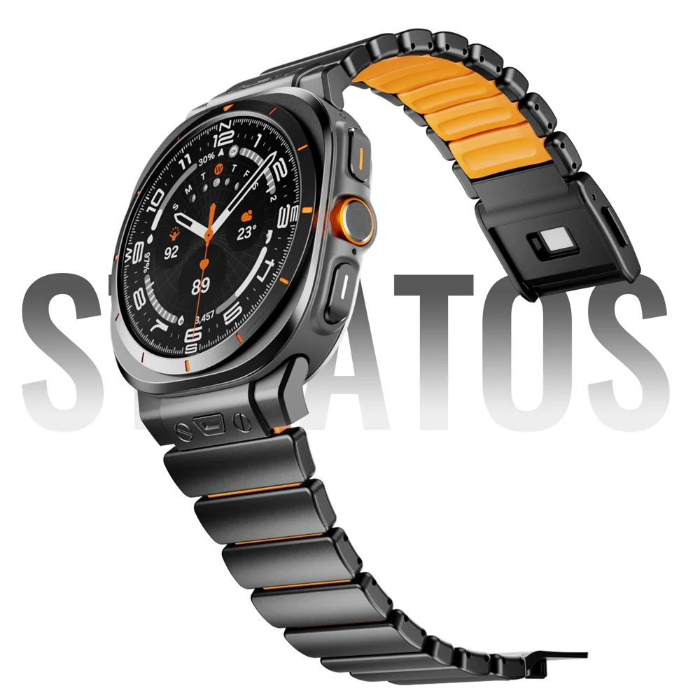 Pulseira Nomad Stratos Titanium Stratos para Samsung Galaxy Watch Ultra (2025) 47 mm pulseira resistente a arranhões com fivela magnética