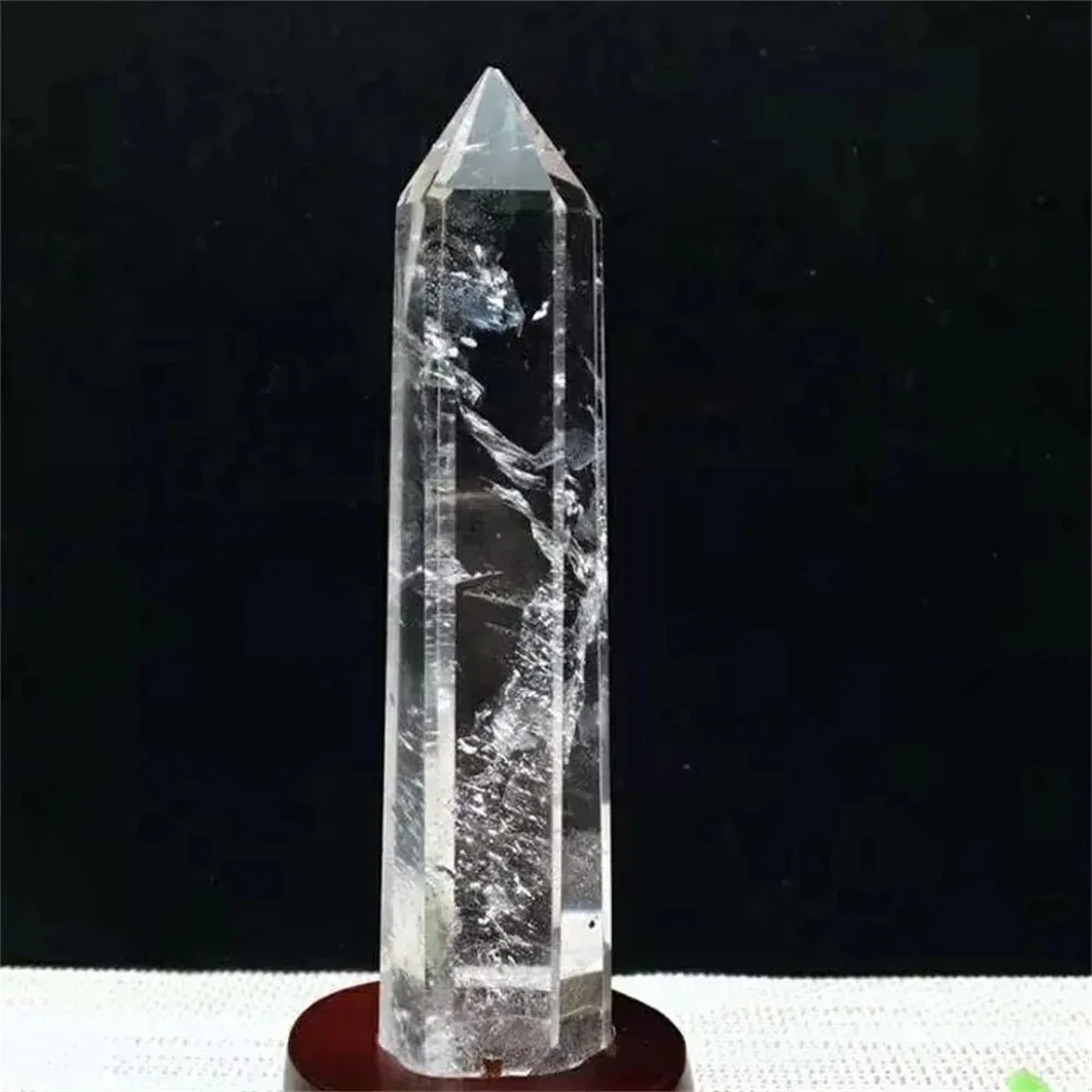 Natural Clear Quartz Obelisk Tower, White Crystal Healing Wand Point, Feng Shui Home Decor, Large Reiki Stone