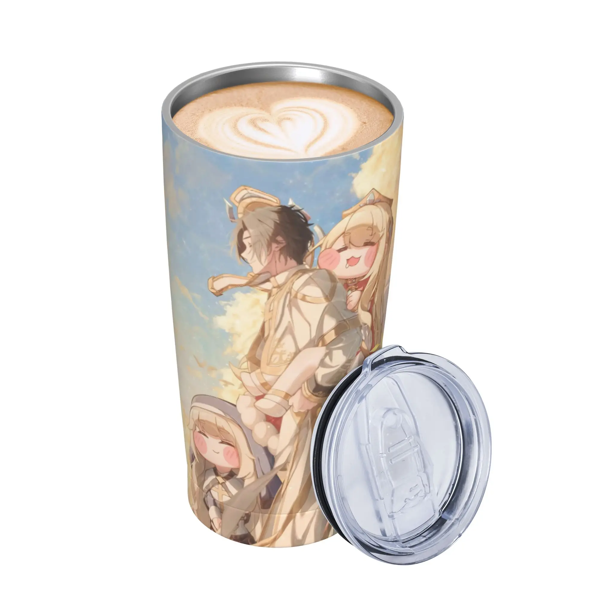 Trickcal C-Chibi Go Games Tumbler Vacuum Insulated  Thermal Cup Vacuum Flask Office Home Mugs Hot Cold Drink 20oz