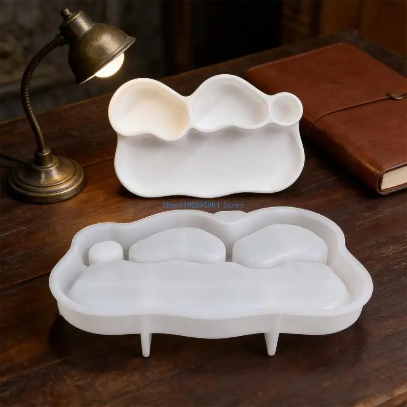 N7YF Ornamental Heart Silicone Mold Jewelry Storage Tray Moulds for Making Plate