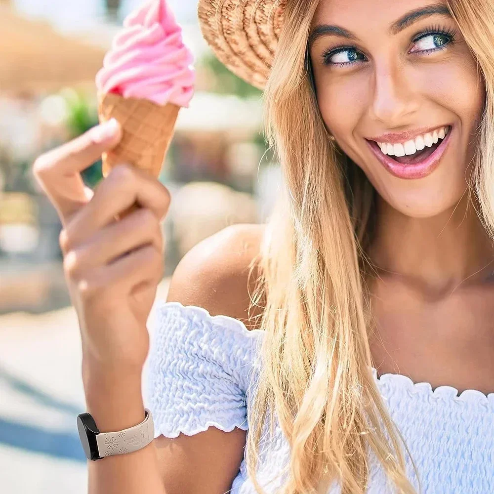 20 مللي متر قلعة الأزهار محفورة الفرقة لساعة سامسونج جالاكسي 7 6 5 4 40/44 مللي متر سيليكون لطيف حزام للساعة 6 كلاسيكي 47 مللي متر 5Pro 45 مللي متر #5