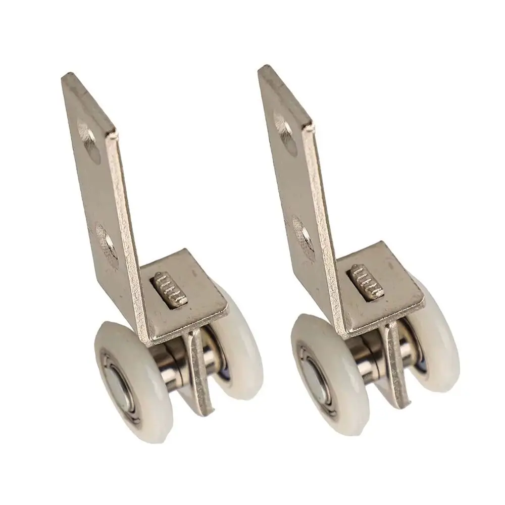 2Pcs Metal Sliding Door Pulleys Smooth Silent 40x19mm 60x19mm Bearing Pulley Block with Two Plastic Wheels Bearing Wheel