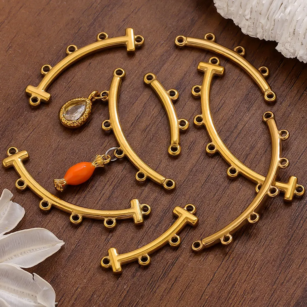 

5pcs Stainless Steel Connector Flexural Layering Clasp for DIY Bracelet Necklace Jewelry Making Multi Strand Clasp Accessorie