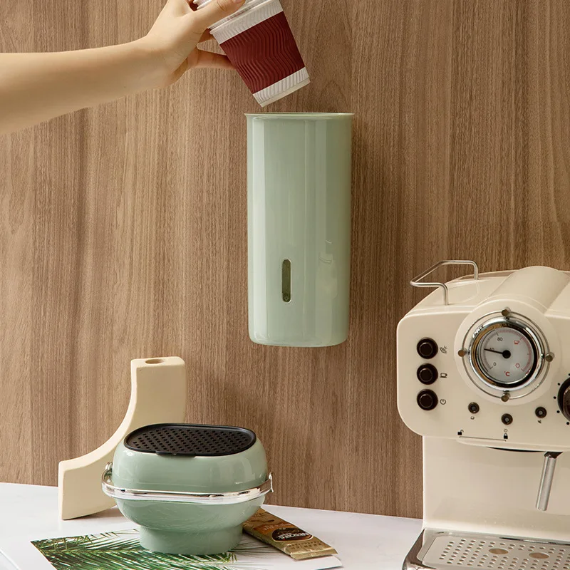 Badezimmer-Tassenspender zur Wandmontage, All-in-One-Aufbewahrungsorganisator und -spender für Einwegbecher, Kaffeepads, Zuckerpäckchen und Tee