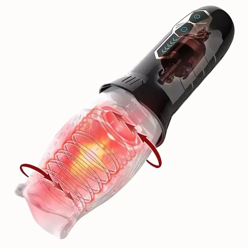 Automatic Rotating Male Masturbator Telescopic Rotation Vibration Cup Penis Delay Trainer Vagina Masturbation Sex Toys for Men