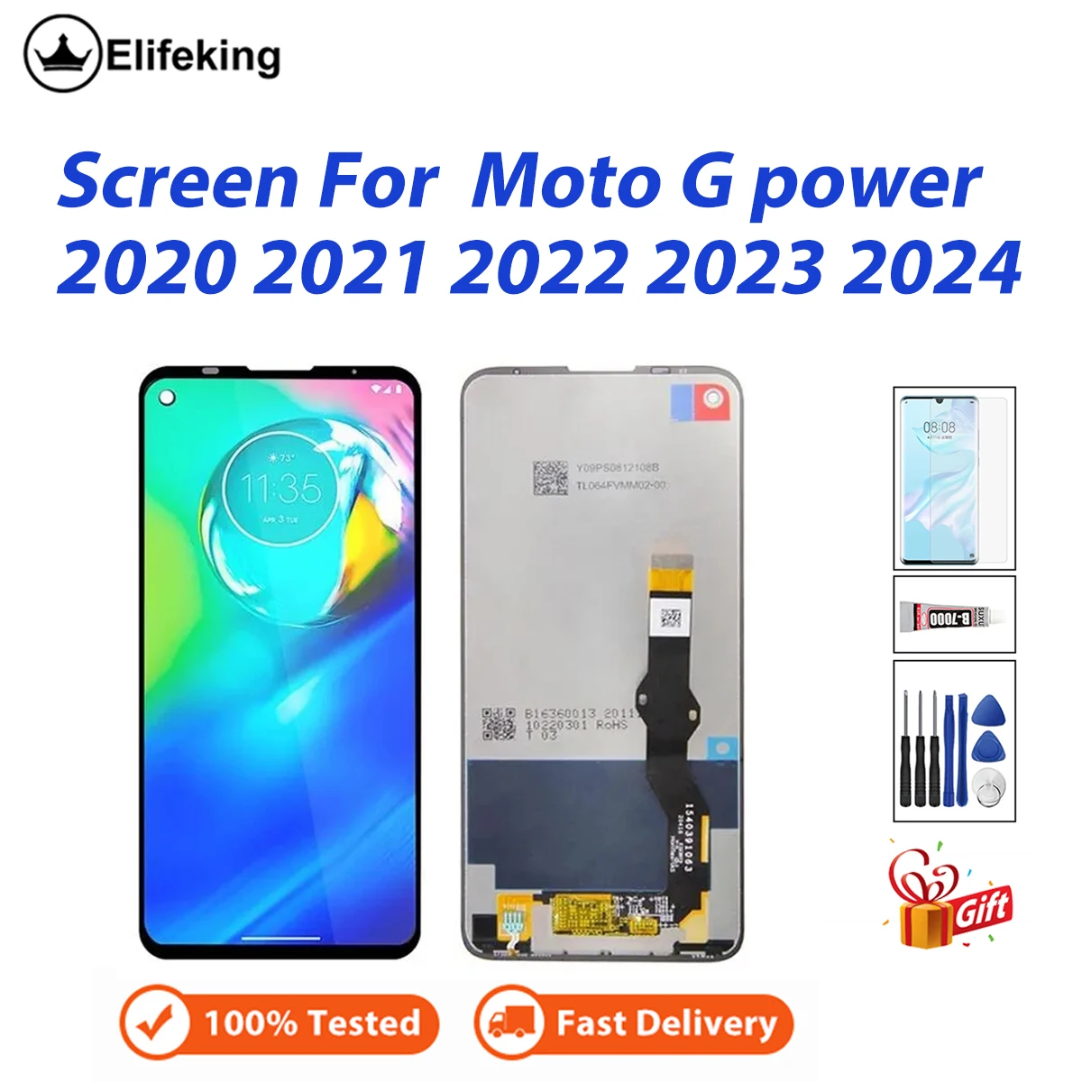 

ЖК-дисплей Motorola G Power 2020 2021 для двигателя G Power 2022 2023, ЖК-дисплей с сенсорным экраном, дигитайзер, Ремонтный аксессуар, замена