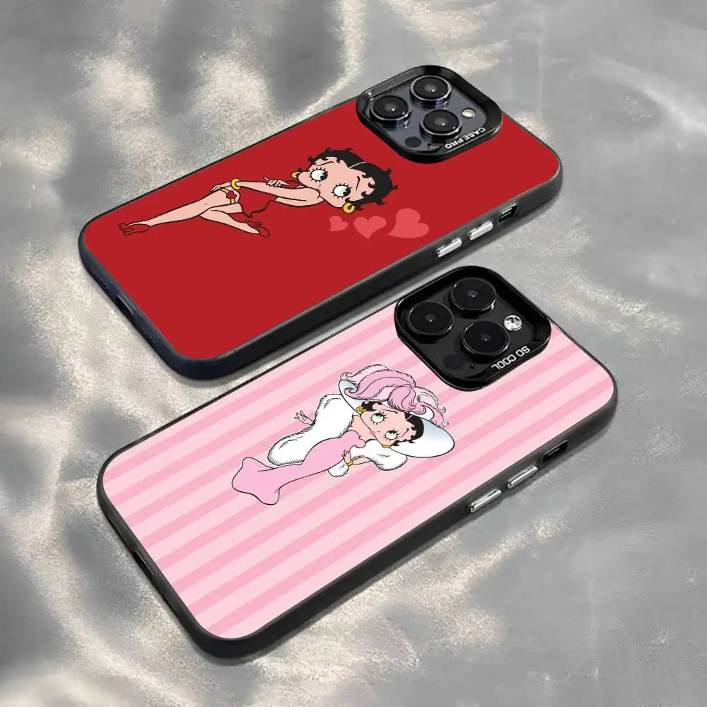 

Be-Tty Boo-P Phone Case For iPhone 17,16,15,14,13,12,11 Plus,Pro Max,XS,Colorful Silver Phone case Funda Cover