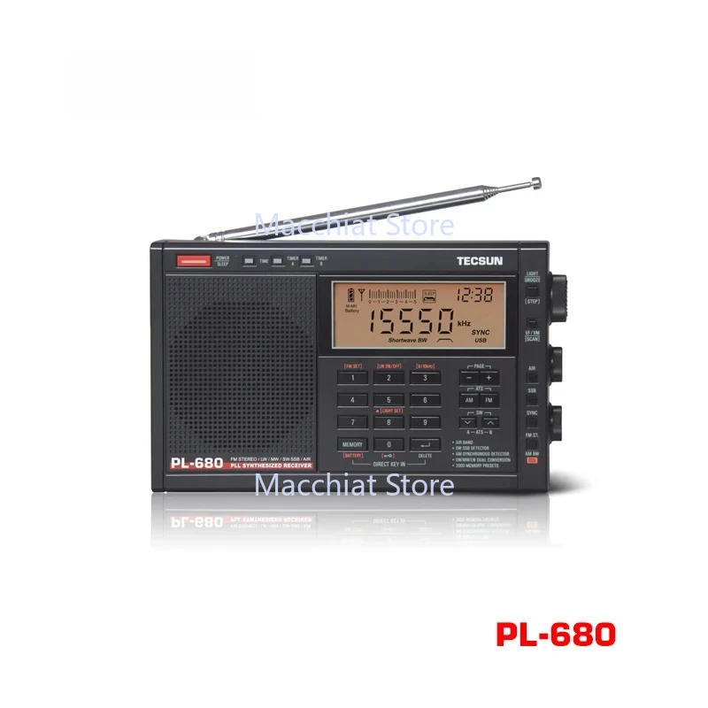 Tecsun PL-680 Radio FM Digital Tuning Full-Band FM/MW/SBB/PLL SYNTHESIZED Stereo Radio Receiver Portable Speaker Auto sleep