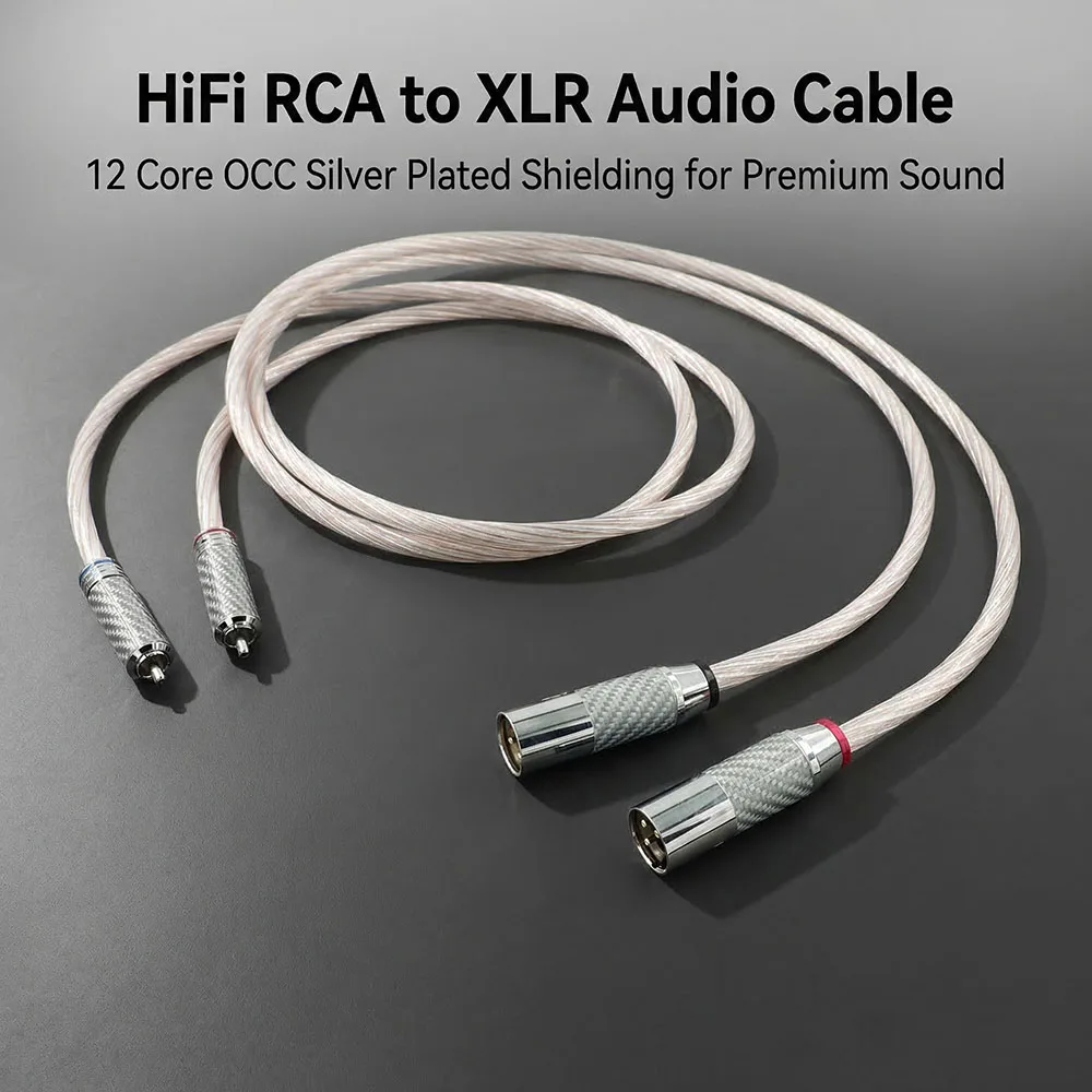

1 пара Aouyade RCA/XLR сбалансированный разъем HiFi аудиокабель OCC + посеребренный экранирующий соединительный кабель крестового усилителя