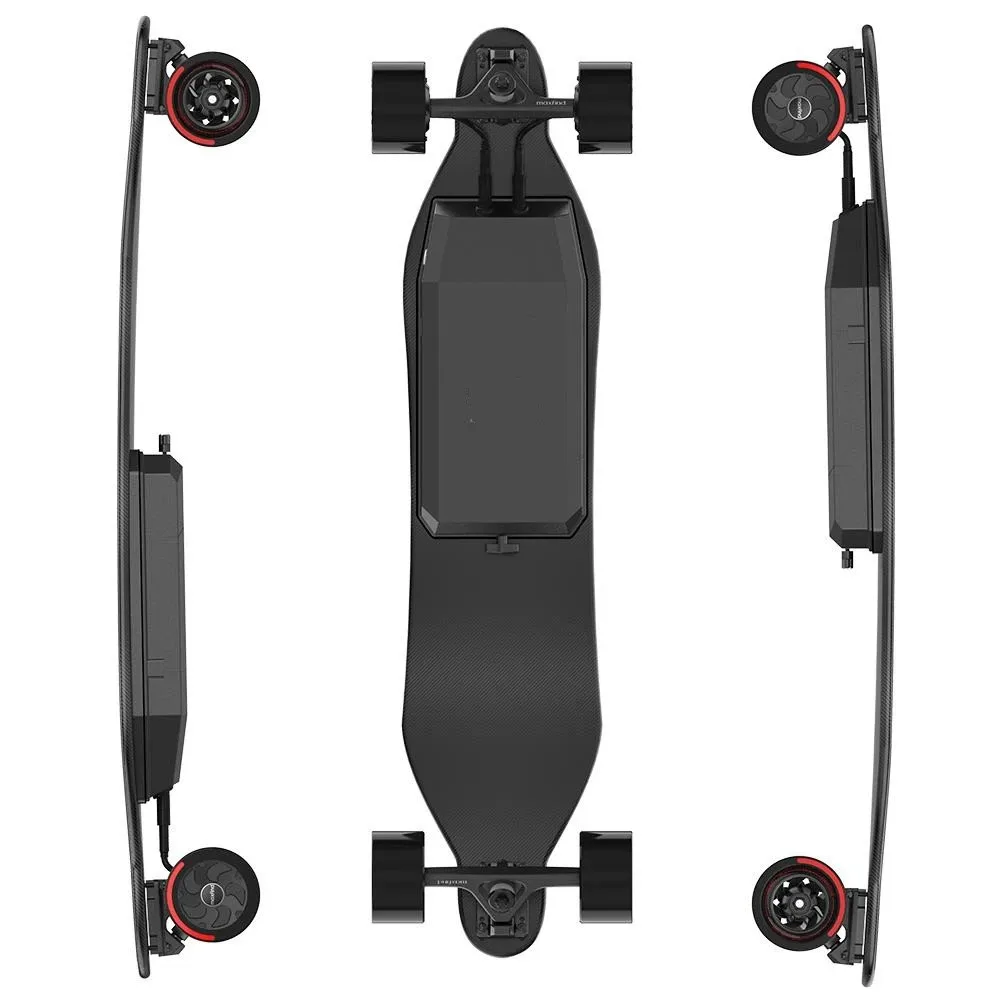 أسود أفضل لوح تزلج كهربائي 2025 طويل المدى 4 عجلة Longboard لوح التزلج سطح السفينة رخيصة الثمن 600 واط * 2 محور المحرك للكبار #4