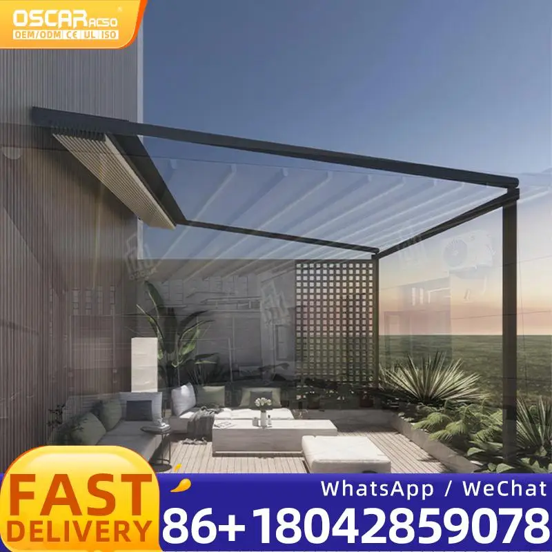 

Водонепроницаемый моторизованный выдвижной навес для сада, пергола с раздвижной крышей