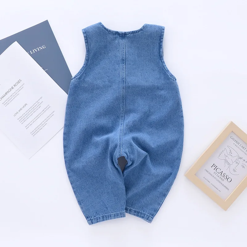 DIIMUU Toddler Baby Clothing Boys Overalls Kids Girls Denim Pants Casual Dungarees Long Trousers Fashion Rompers for 1-5 Years