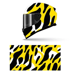 Leopard Print Fabric Art Full Helmet Wrap Sticker Motorcycle Helmet Racing Graphic Decal Vinyl Wrap Helmet Decorative Sticker