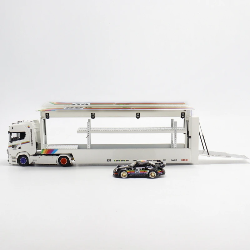 جديد Kengfai & Maxwell طبعة مخصصة 1:64 S730 V8 ذات طابقين الجناح مركبة مواصلات أبل رسمت سبيكة نموذج ألعاب مخصصة الهدايا #6