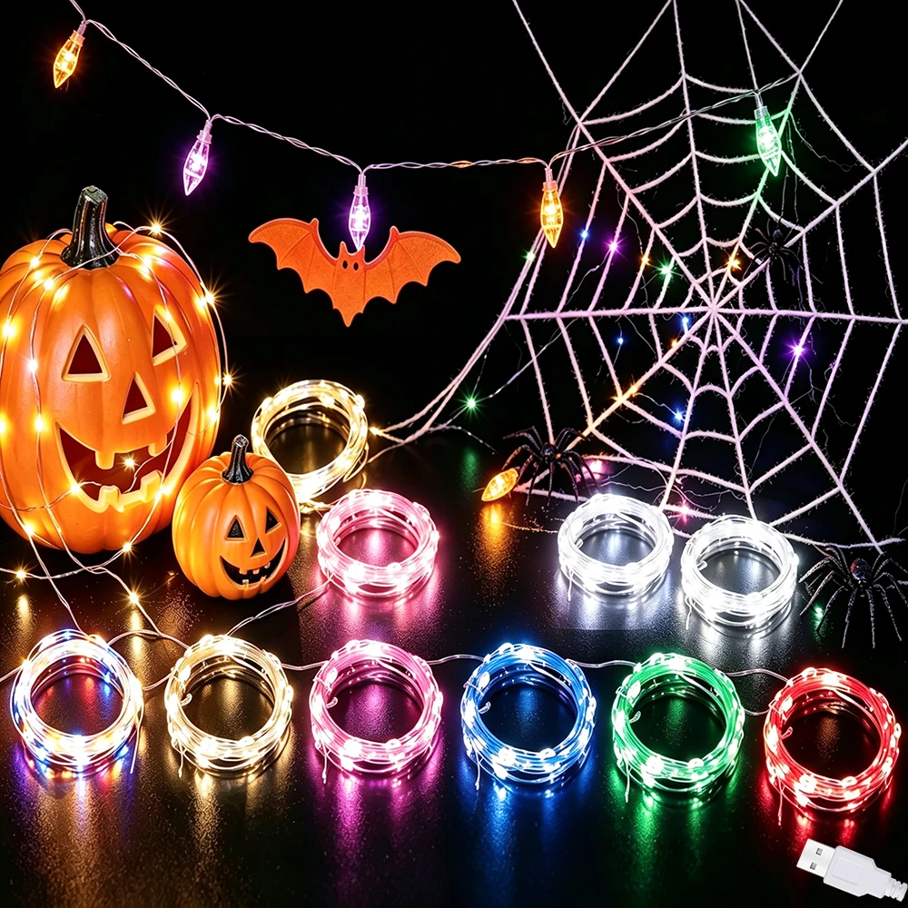 6PCS 10/20/30 LEDs String Lights USB Fairy String Lights Christmas Firefly Lights Decorative Lights for Home Christmas Festival