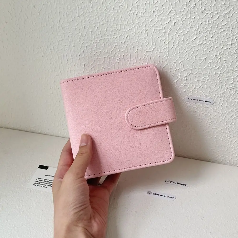 INS Binder Photo Album A8 PU Leather Loose-leaf Album Solid Color Photocard Holder Gift
