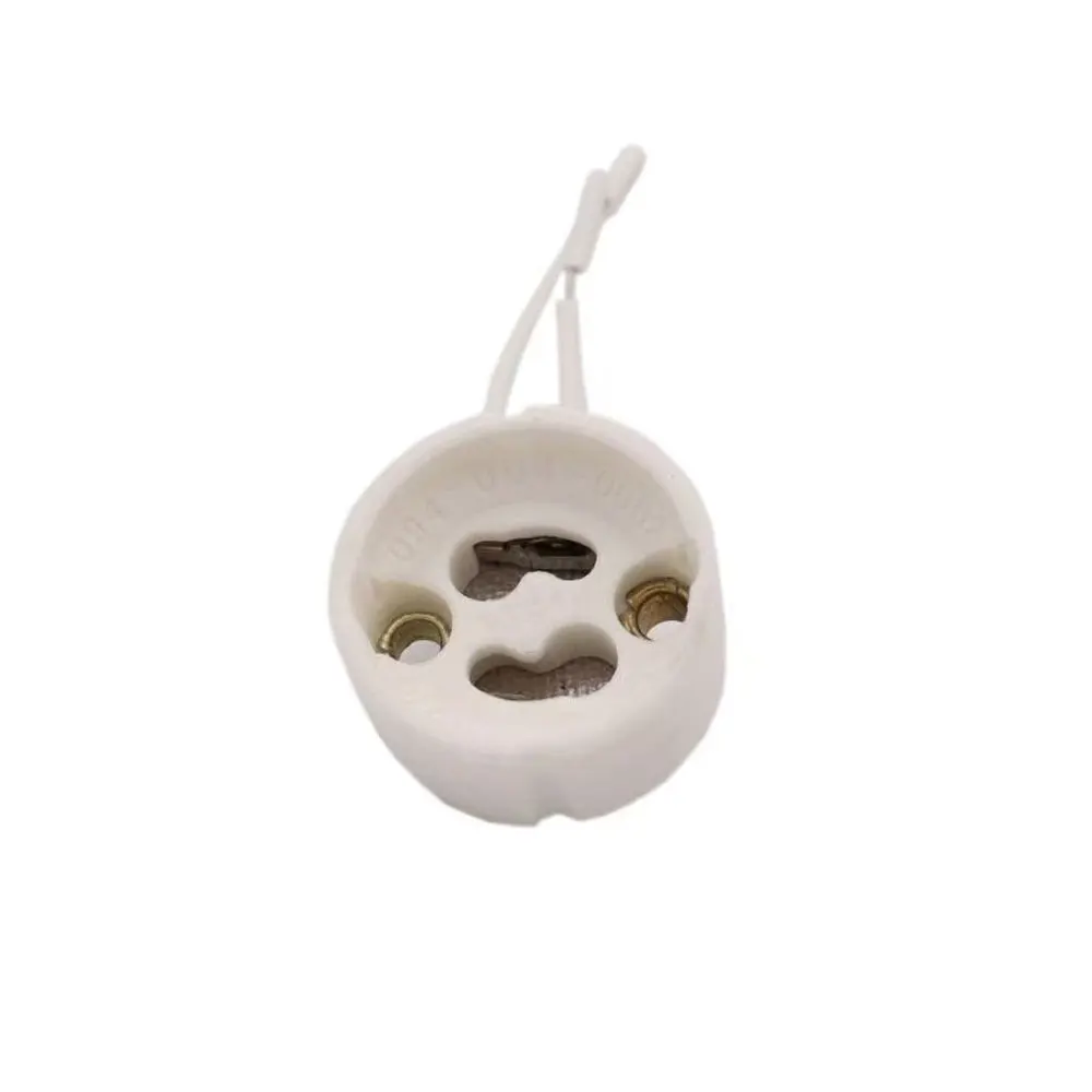 GU10 Ceramic Lamp Holder High-Temperature Resistant GZ10 Base with 10cm Silicone Wire Aging Tested for Halogen LED Bulb