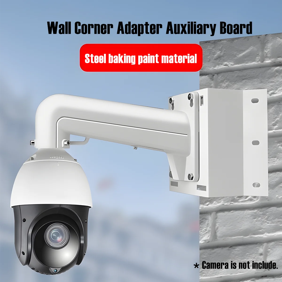 Solid Metal Exterior Right Angle Security Camera Wall Corner Mount Bracket For Heavy Duty PTZ Dome Camera Max Load-Bearing 30KG