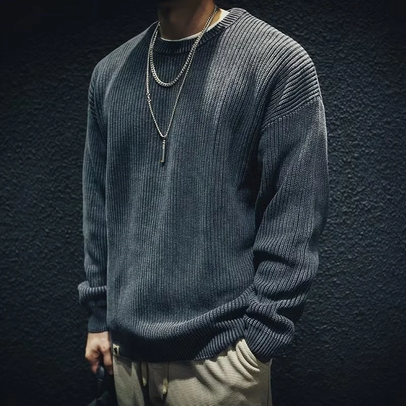 Waed محبوك سترة الرجال فضفاضة كبيرة الحجم الشتاء Thiened بسيط جولة Ne محبوك شتاء دافئ ماركة Faion عادية