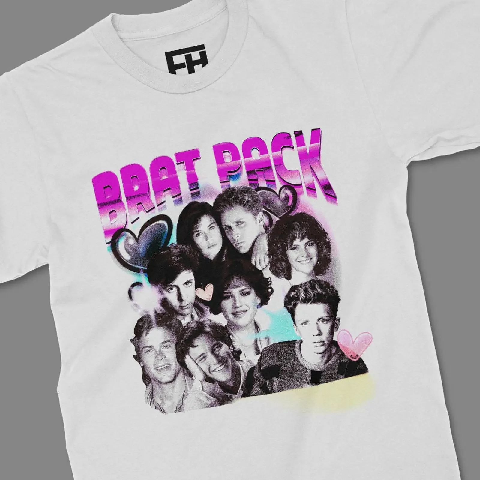 Brat Pack 80s Pretty In Pink St Elmos Fire The Breakfast Club Jersey  T Shirt vintage Washed Casual Stylish Slightly Soft homme